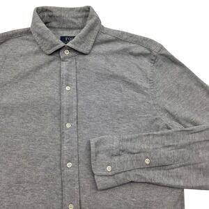 Polo Ralph Lauren Featherweight Mesh Button Down Shirt Gray Long Sleeve Mens M